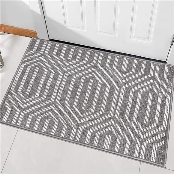 Front Back Door Mat Rubber Backing Non Slip Door Mats 20”x31.5”  (Grey) - Picture 1 of 6